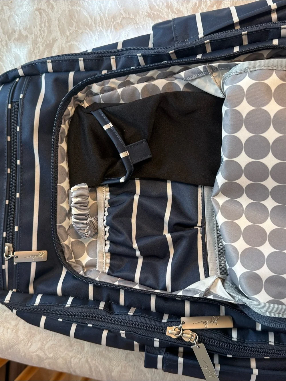 jujube Navy Striped Diaper Bag Backpack GUC